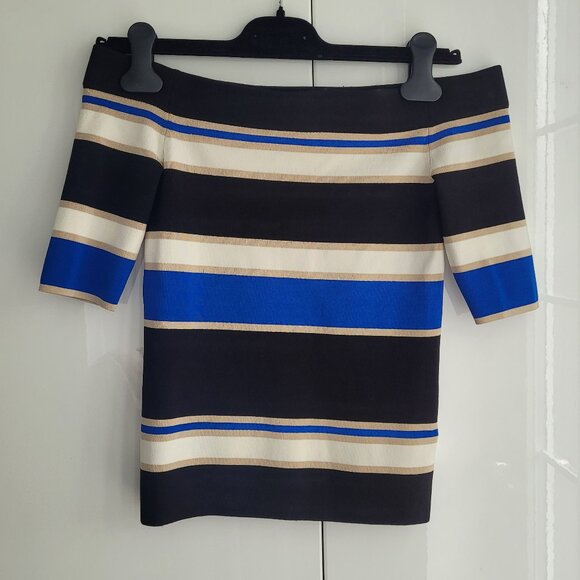 Massimo Dutti Striped off-the-shoulder knit top Size XS - Picture 2 of 6